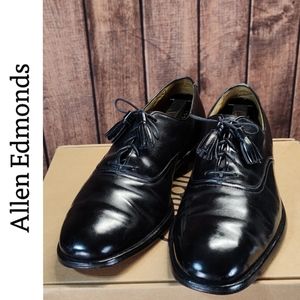 9.5 Hunter Black Calf Leather Plain Toe Oxford Tassel Tipped Laces